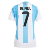 Fotballdrakt Dame Argentina Rodrigo De Paul #7 Hjemmedrakt Copa America 2024 Kortermet